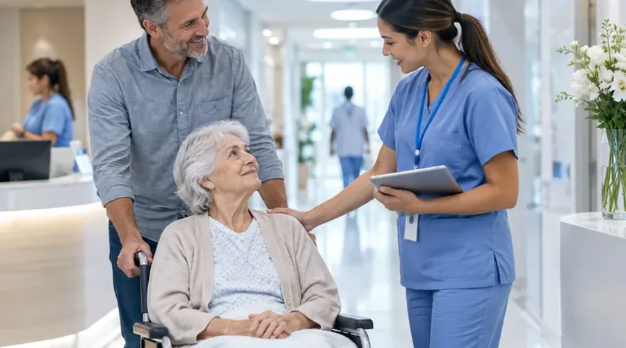 Hospital support assistance for patient and family