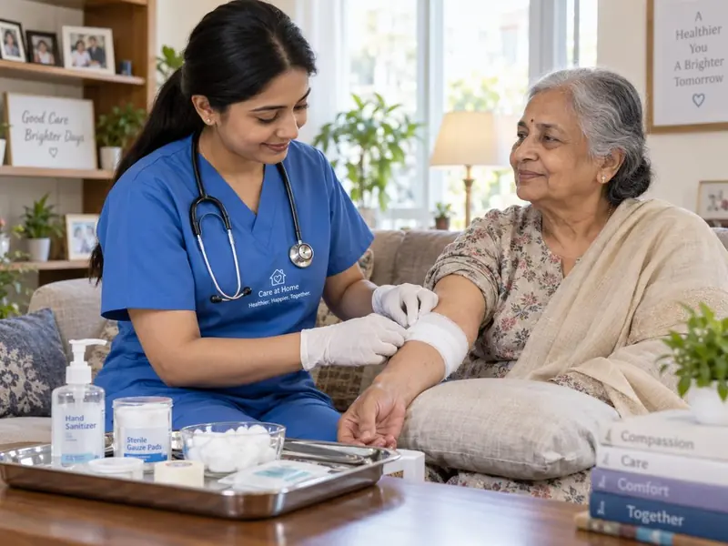 Wound dressing care at home