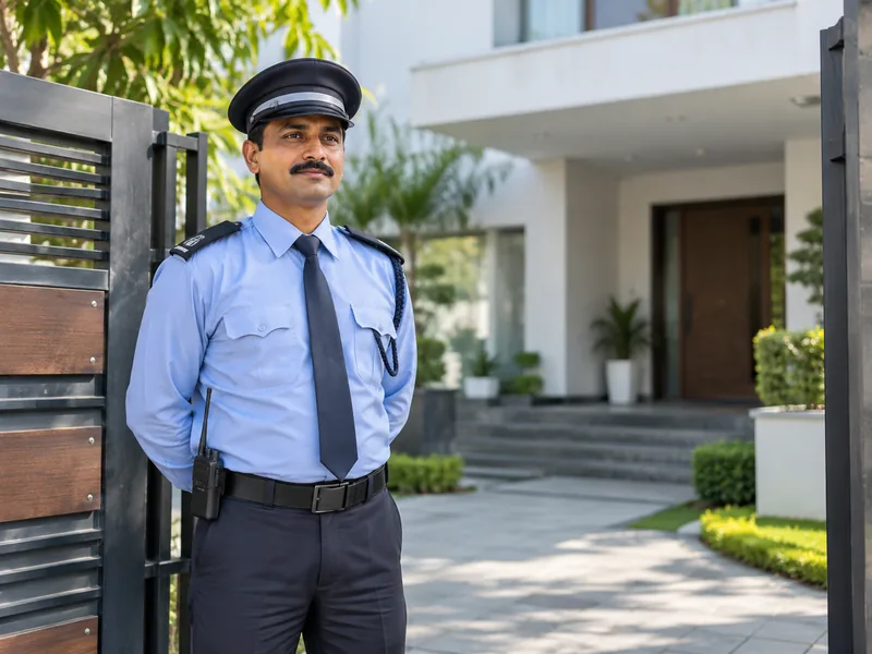 Security guard at a residential property