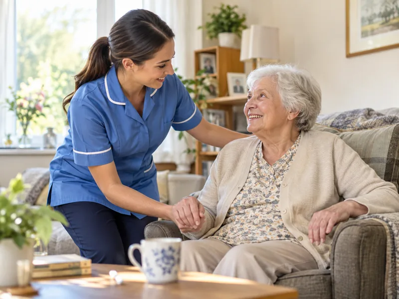 Trained GDA staff supporting a patient at home
